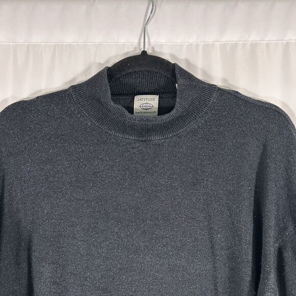 Latitude Silk Cashmere Blend Sweater Women's Large Grey Pullover Long Sleeve - Picture 2 of 5